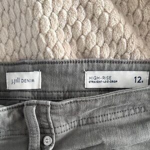 J. Jill Denim High-Rise Straight-Leg Crop Jeans in Green